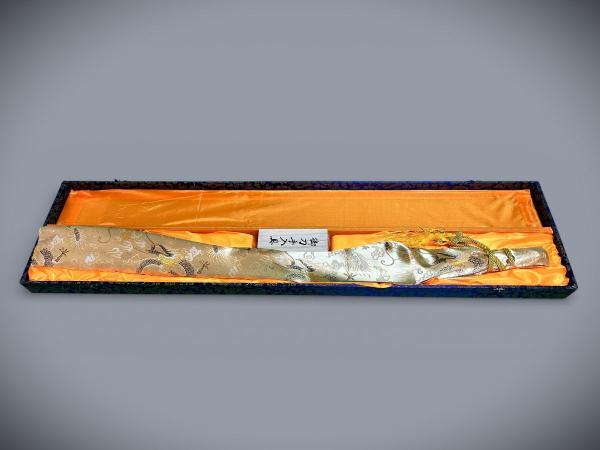 Sujin Katana mit 12-mal gefalteter Damast Klinge Handgeschmiedetes Samurai Schwert von Feng Lin